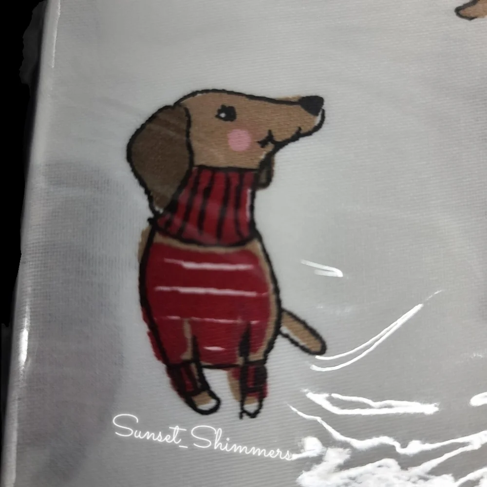 2pc Set Dachshund Dog Doxie Christmas Standard Pillowcases by Cynthia Rowley New